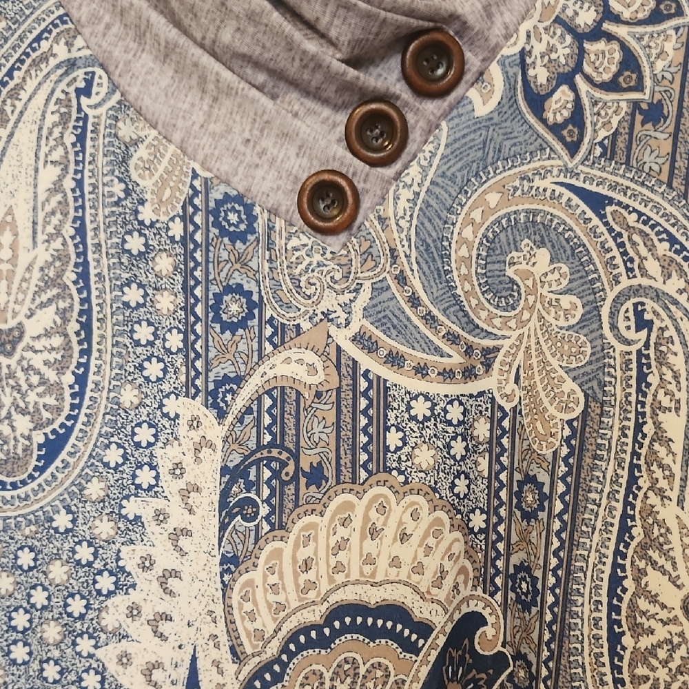 Paisley Print Cowl Neck Blouse - Picture 3 of 10
